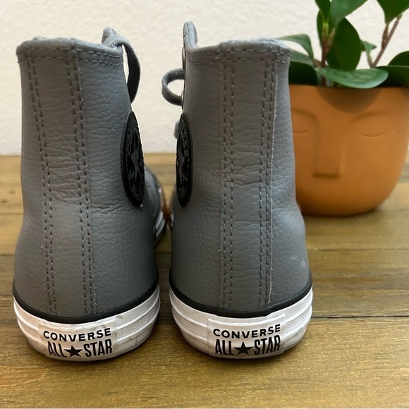 Converse Unique Special Edition Gray Leather High-Top Sneakers Fits 6.5 Women - Picture 6 of 9